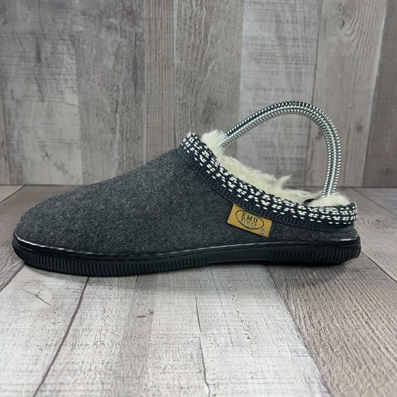 Emu Ridge Australia Women's Mule Slippers Slip on Shoes Merino Wool Gray Size 7 - Picture 8 of 12